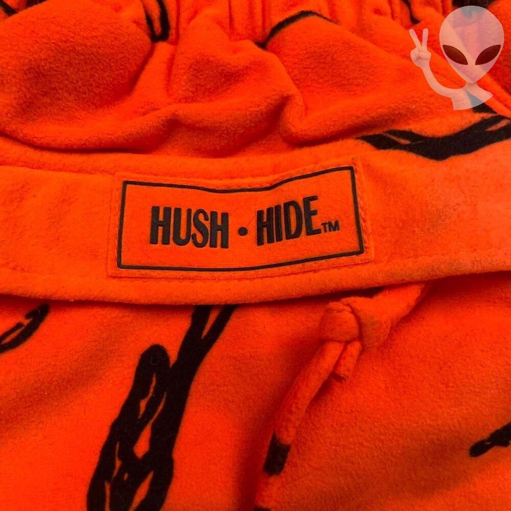 Gamehide Hush Hide Pants Large Blaze Orange Camo Hunting Quiet Fleece - Picture 4 of 8